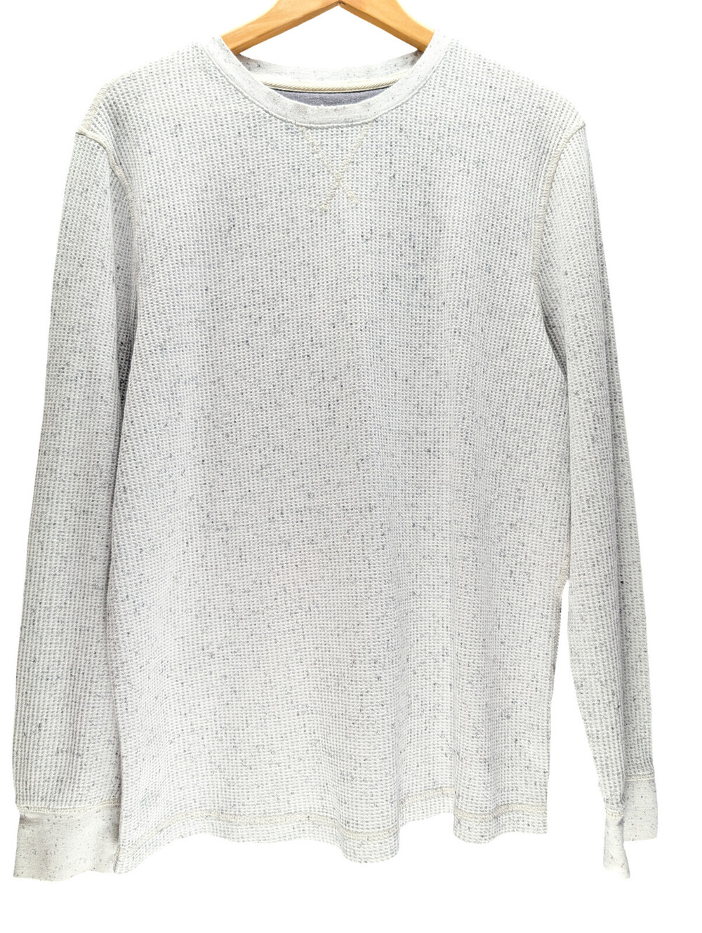 George Thermal Shirt Long Sleeve Waffle Knit Cream Speckled